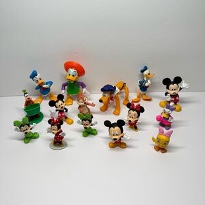 Disney Mickey Mouse Friends Lot 15 Donald Minnie Daisy Pluto Goofy Figures Toys